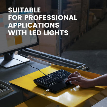 Perixx PERIBOARD-425 US Wired Mini USB Keyboard with Touchpad, X Type Scissor Keys, White Backlit, 2 USB Hubs, Compact 11.18x7.17x1.1 Inches, US English