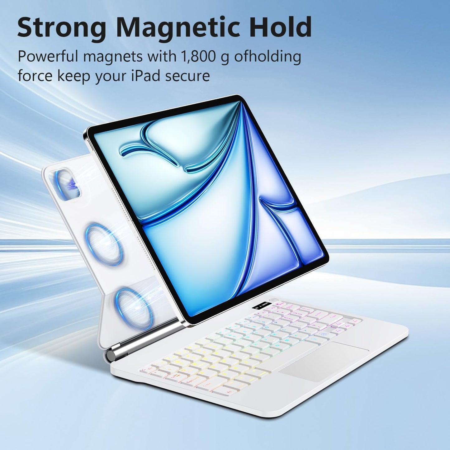 Keyboard Case for iPad Air 11-inch (M3 2025 / M2 2024) & iPad Pro 11 inch(1st/2nd/3rd/4th Generation)，Magic Magnetic Backlit Keyboard Case with Multi-Touch Trackpad- Easy-Set Floating Cantilever Stand