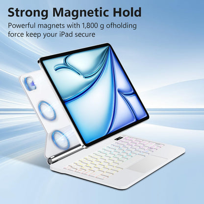 Keyboard Case for iPad Air 11-inch (M3 2025 / M2 2024) & iPad Pro 11 inch(1st/2nd/3rd/4th Generation)，Magic Magnetic Backlit Keyboard Case with Multi-Touch Trackpad- Easy-Set Floating Cantilever Stand