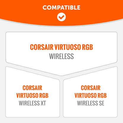 WC BandZ Virtuoso V2 - Silicone Headband Cover for Corsair Virtuoso Headphones by Wicked Cushions | Machine Washable, No More Flaking Leather | for Virtuoso Wireless, XT, and SE | 90's Black