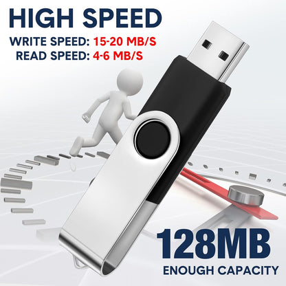 Aoriher 50 Pack USB 2.0 Flash Drives Bulk, Portable USB Thumb Drives with Lanyards, Swivel Flash Drives Thumb Drives for Office School Data Storage (256MB)