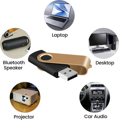 EASTBULL Flash Drive Bulk 64GB USB 10 Pack with Lanyards USB 2.0 Thumb Drive Bulk Memory Stick Swivel Pen Drive for Storage and Backup(64GB 10Pack, Mixed Color)