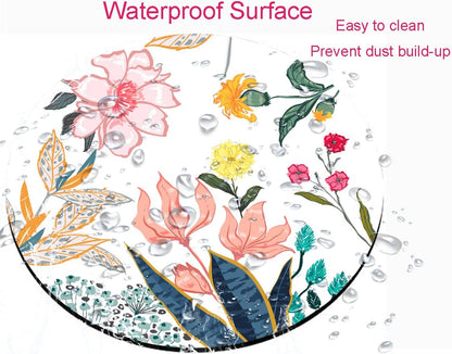 Mouse Pad, Floral Mouse Pad, Round Computer Mouse Mat with Design, Non-Slip Rubber Base Mousepad, Waterproof Office Mouse Pads for Women