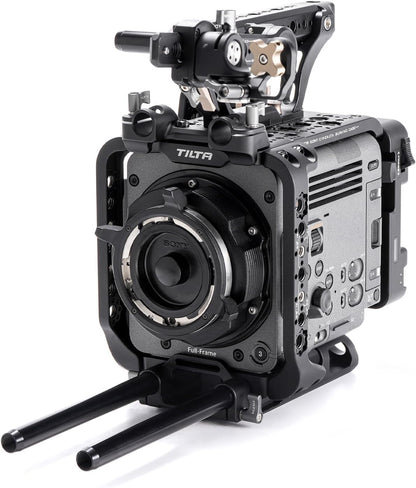 Tilta Camera Cage Compatible with Sony BURANO | Arri Rosettes, 1/4"-20 and 3/8"-16 Threads | w/Top Handle, Left/Right Side Arm, Battery Plate (Advanced Kit - V Mount)