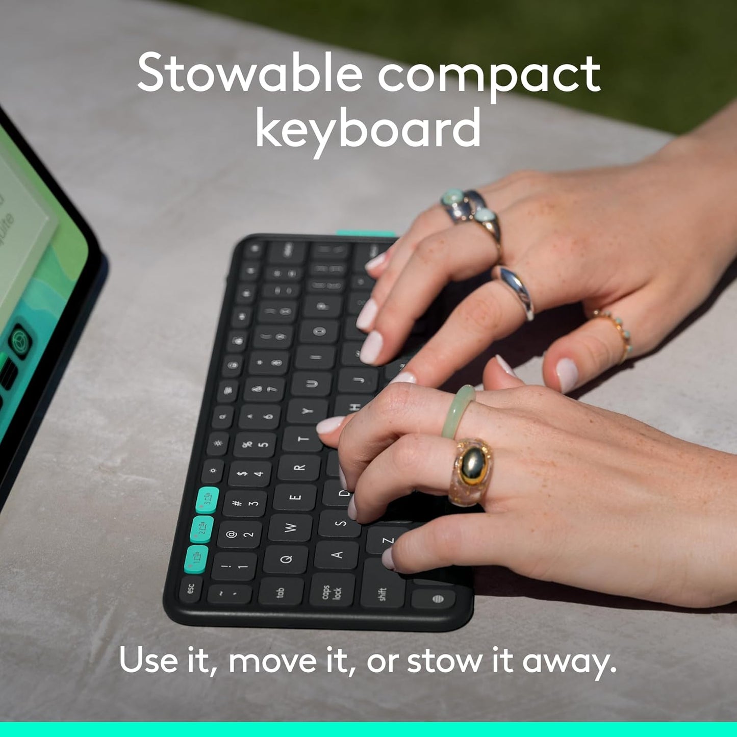 Logitech Flip Folio, Keyboard Case for iPad Pro 11-inch (M4) & iPad Air 11-inch (M2 & M3)(5th Gen - 2024) - Protective & Stowable Bluetooth Keyboard Case, Multi-Device - Midnight Black