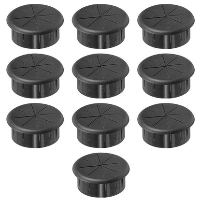 2" Black Desk Grommet, JTemgle Flexible Cable Grommet Rubber Cable Hole Cover Wire Organizer Caps Desktop Cord Management for Home Office TV Stands Tabletops, 10 Pieces