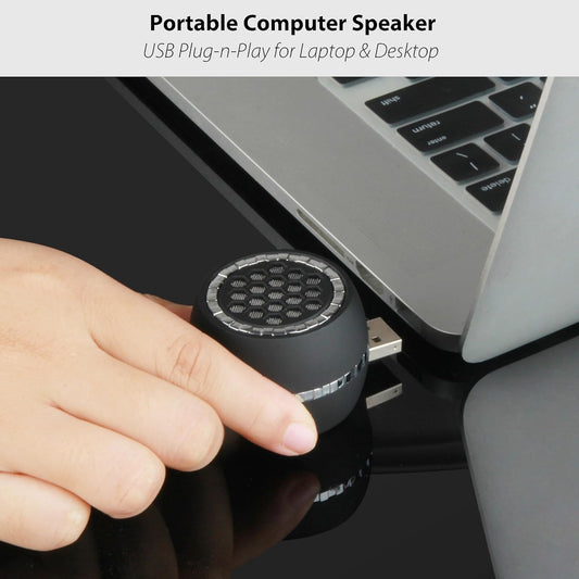 USB Mini Portable Speaker with USB Plug & Play and Bluetooth Connection, Small External Speaker for Computer/Tablet/Smartphone, Crystal Clear & Loud