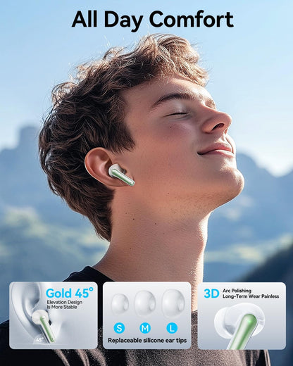 Wireless Earbuds, Bluetooth Ear Buds Headphones with LED Charging Case, 40 Hours Playtime, IP7, Lightweight in-Ear Earphones for iPhone Android Sports Workout