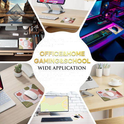 JIKIOU 3 Pack Mouse Pad with Stitched Edge, Comfortable Mouse Pads with Non-Slip Rubber Base, Washable Mousepads Bulk with Lycra Cloth, Mouse Pads for Computers Laptop Mouse 10.2x8.3x0.12in Rose