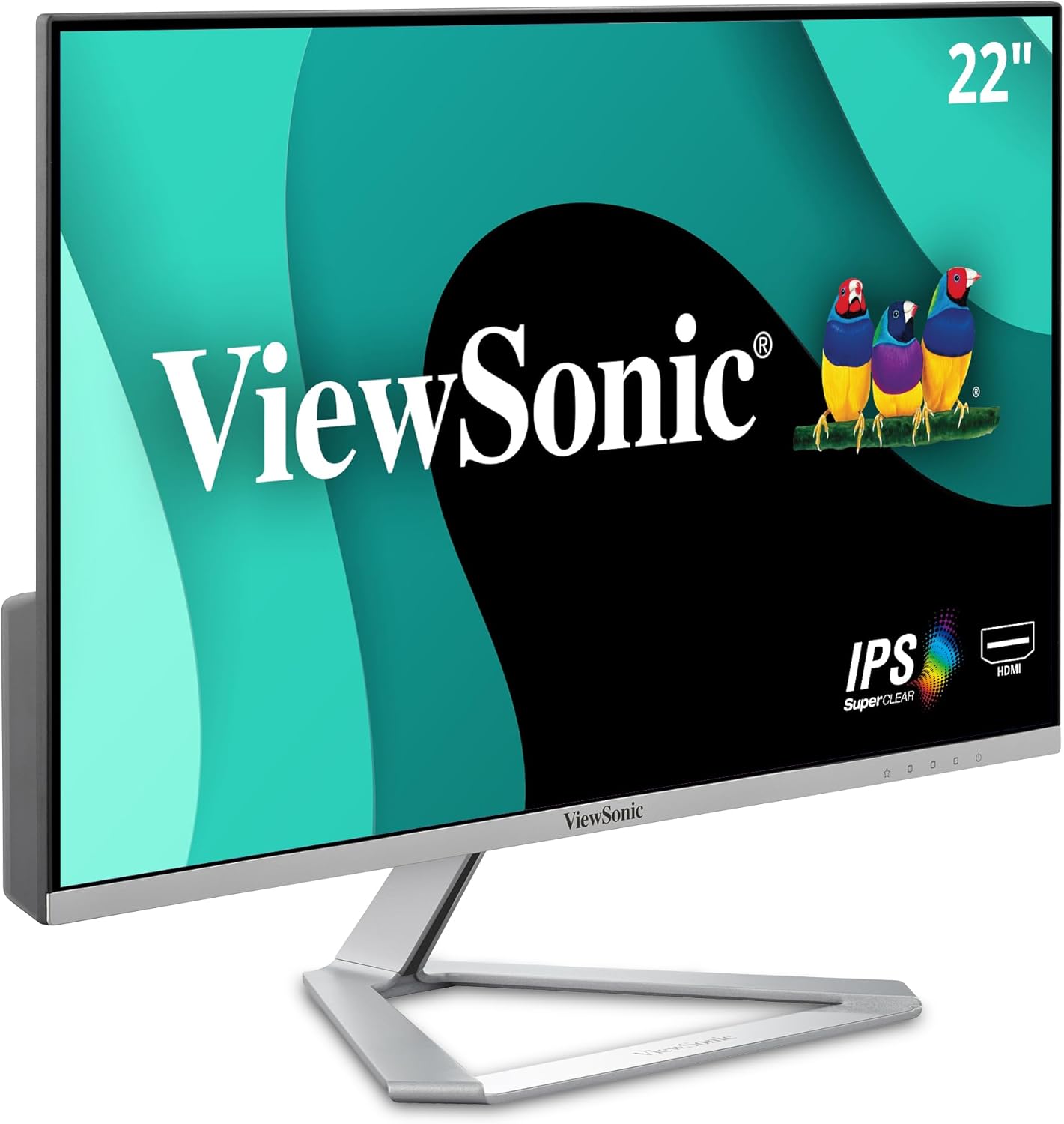 ViewSonic VX2276-SMHD 22 Inch 1080p Widescreen IPS Monitor with Ultra-Thin Bezels, HDMI and DisplayPort,Black/Silver