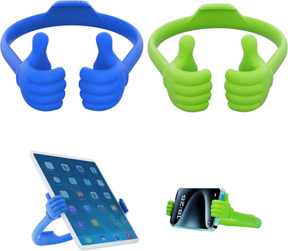 Honsky Thumbs Up 2 Pack Tablet Stand - Compatible with iPad, Samsung Galaxy Tabs, iPhone Pro Max - Universal Cute, Blue/Green
