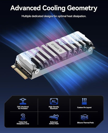 ORICO OS5 4TB M.2 SSD for PS5 Storage Expansion, M.2 PCIe 4.0 NVMe Gaming SSD with TLC NAND, 7450MB/s Read, Pre-Installed Heatsink Designed for PS5 Airflow, Ready for Direct Installation