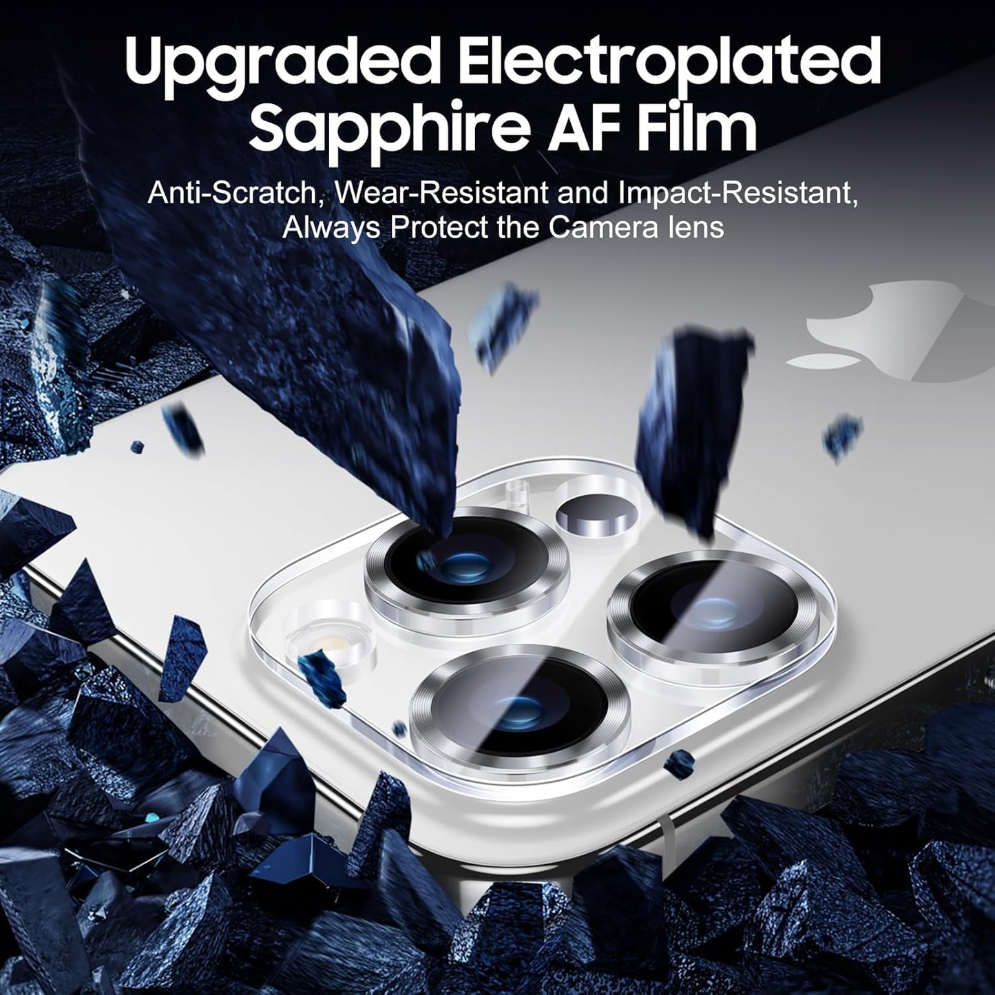 UniqueMe Compatible for 3 Pack iPhone 15 Pro/iPhone 15 Pro Max Camera Lens Protector, [Drop Protection][Case Friendly] 9H Tempered Glass Camera Cover Screen [2023 New Version]- White