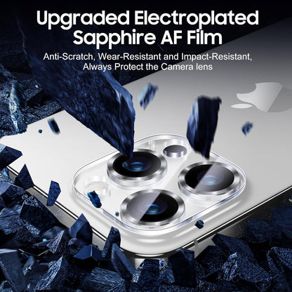 UniqueMe Compatible for 3 Pack iPhone 15 Pro/iPhone 15 Pro Max Camera Lens Protector, [Drop Protection][Case Friendly] 9H Tempered Glass Camera Cover Screen [2023 New Version]- White