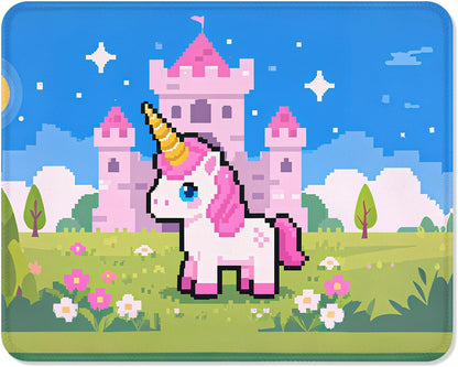 ITNRSIIET Mouse Pad Non-Slip Rubber Base Smooth Surface Stitched Edges Waterproof Durable Compatible with All Mice for Office & Gaming, Desk Accessory, 10.2x8.3x0.12 inch, PixelCastle