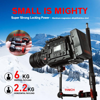 IFOOTAGE Magic Arm Clamp MA3-4, 7 Inches Adjustable Friction Power Articulating Magic Arm with 1/4" and 3/8" Thread Screw for DSLR Camera Rig/LCD Monitor/LED Lights