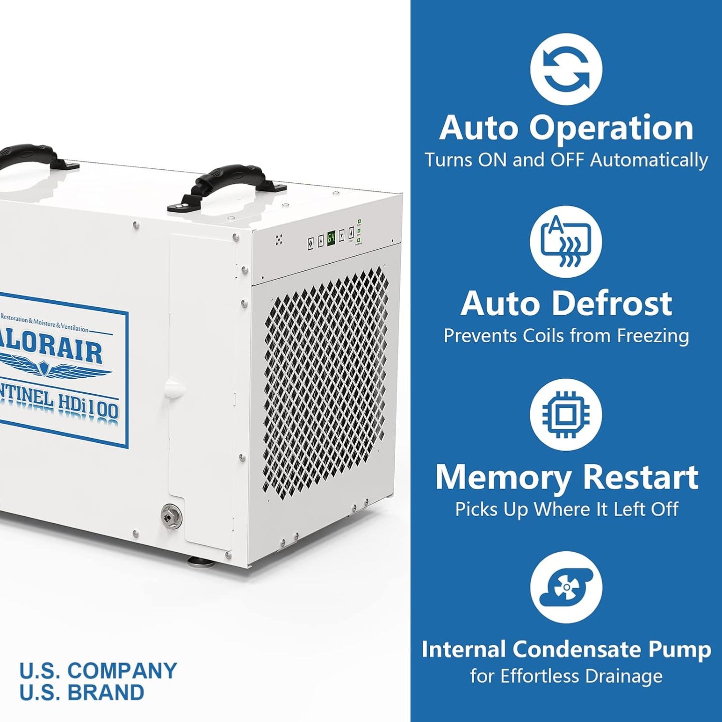 ALORAIR Sentinel HDi100 Commercial Dehumidifier with Pump, 220 Pints Whole Homes Dehumidifier for Crawl Spaces, Basements, up to 2,900 sq. ft. cETL