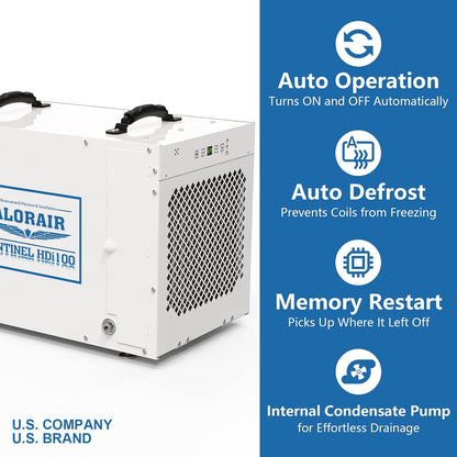 ALORAIR Sentinel HDi100 Commercial Dehumidifier with Pump, 220 Pints Whole Homes Dehumidifier for Crawl Spaces, Basements, up to 2,900 sq. ft. cETL