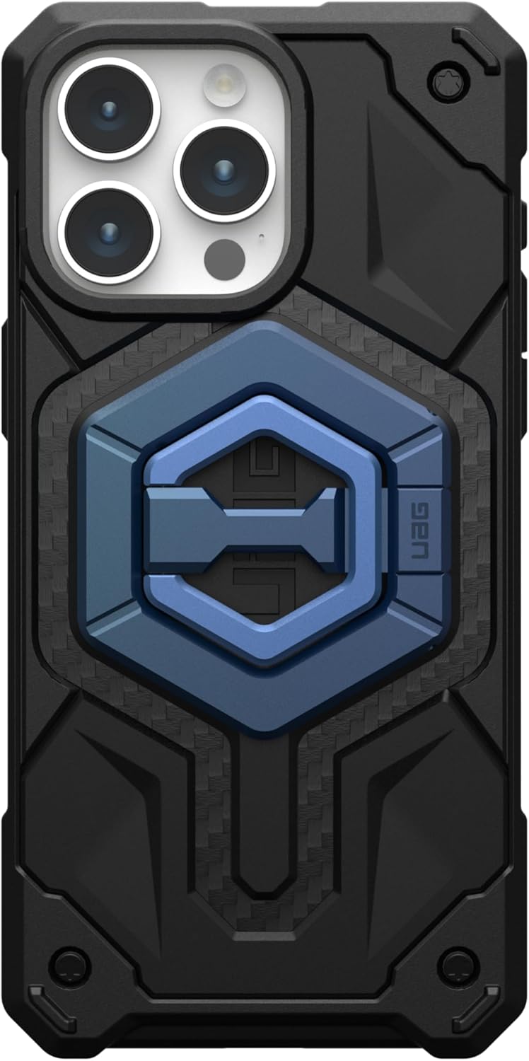 URBAN ARMOR GEAR UAG Magnetic Ring Stand Compatible with MagSafe Magnet, Removable Metal Finger Ring Grip 360 Rotation Adjustable Kickstand for iPhone 16/15, Galaxy S25, S24, Mallard/Bright Blue