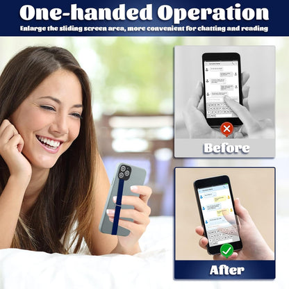 TEAMOLA 3pcs Silicone Phone Grip Holder Strap for iPhone 15/15 Pro/16/16 Pro & Samsung Galaxy S24/S23 - Anti-Slip Finger Loop for Case, Universal Phone Loops for Back of Cell Phones（230, 3 Navy）