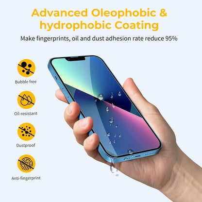 UNBREAKcable Shatterproof Tempered Glass Screen Protector for iPhone 13 Mini [3-Pack] [99.99% HD Clear] [Easy Installation Frame] [9H Hardness] [Bubble Free] for Apple 13 Mini 5.4''