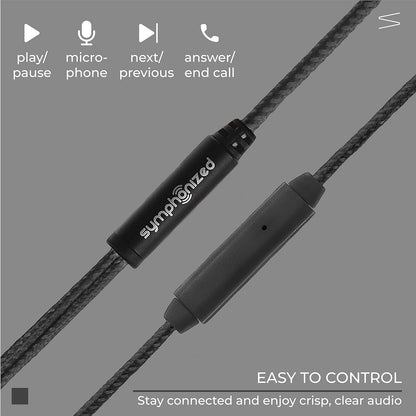 Symphonized Wired Earbuds with Microphone – 90% Noise Cancelling Ear Buds with Mic, in Ear Headphones Wire for Computer & Phone, Earphones 3.5 mm Jack