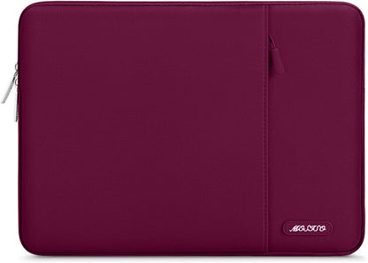 MOSISO Laptop Case 14 inch, 14 inch Laptop Sleeve Compatible with HP Lenovo Dell ASUS Acer, HP Stream, Dell Latitude, Lenovo IdeaPad, Polyester Vertical Computer Sleeve Bag with Pocket, Wine Red