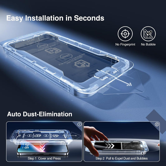SMARTDEVIL 2+2Pack Privacy Screen Protector for iPhone 14 with Camera Lens Protector,Shatterproof Tempered Glass [True 28°Anti Spy] [9H Hardness] [Automatic Dust-Elimination Install] [Bubble Free]