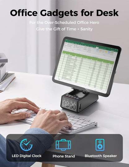 Birthday Gifts for Men Women-Bluetooth Speaker with HD Sound, Stocking Stuffers White Elephant Gifts for Adults, Kitchen Gadgets for Anniversary Idea Gift for Dad Mom Husband Wife(Black)