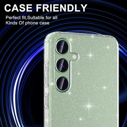 for Samsung Galaxy S25 Plus Camera Lens Protector, Individual Metal Ring Tempered Glass Lens Cover, [Strong Adsorption] Scratch Resistant Ultra-Thin HD Clear Lens Cover, 1 Set-Light Green