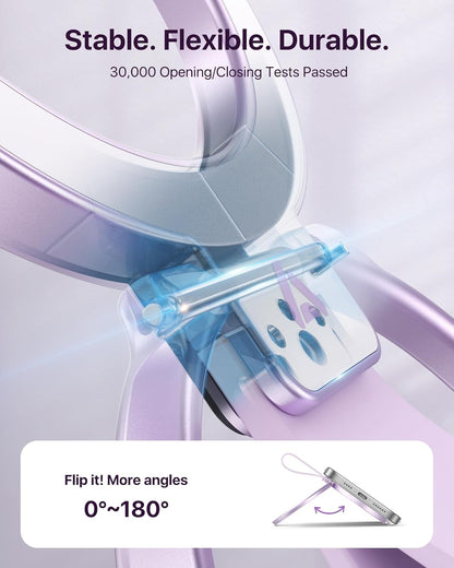 andobil [2025 Unrivaled Stability] Magnetic Phone Grip Holder for MagSafe Ring Stand Holder Kickstand Compatible with MagSafe Accessories for iPhone 16 Pro Max Plus iPhone15/14/13/12&Android,Purple