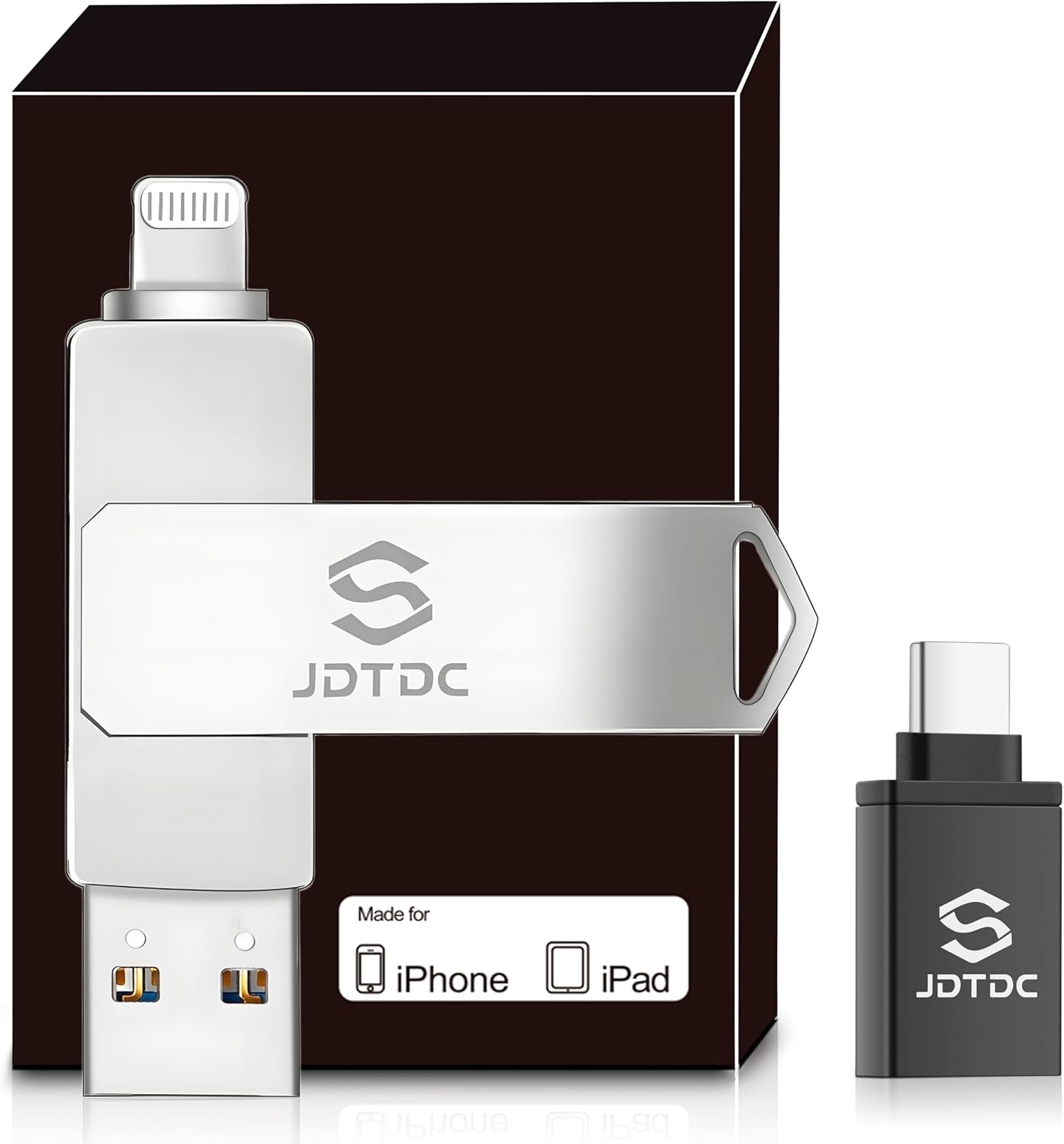 Genuine Apple MFi Certified 128GB iPhone-Photo-Stick Real Capacity iPhone-Memory-Storage-Stick for Photos Videos Contacts USB-Flash-Drive-Thumb-Drive-for-iPhone iPad Android External-Storage