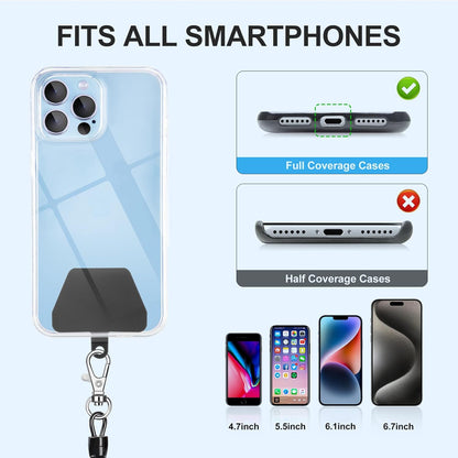 SHANSHUI Phone Lanyard, Cell Phone Lanyard Tether Pads Compatible with iPhone & All Smartphones in Full Cover Cases