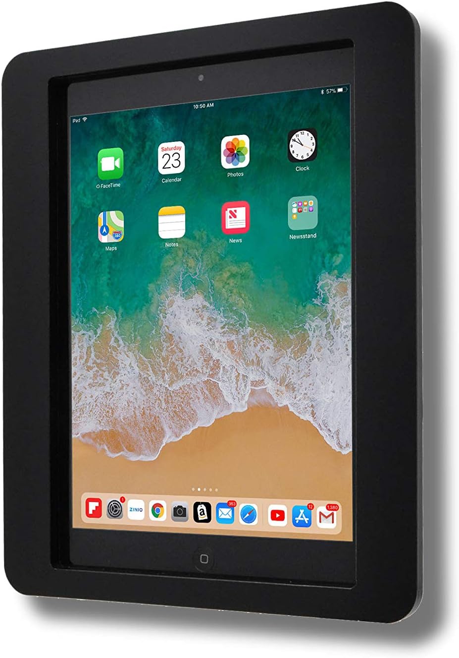 TABcare Anti-Theft Acrylic VESA Enclosure for Apple iPad 2/3/4 9.7" with Free Wall Mount Kit & 90-Degree Angle Charge Cable (iPad 2/3/4 9.7", Black)