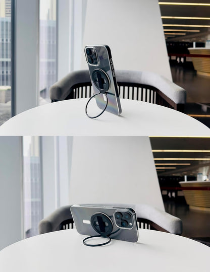 Grat 2 Magnetic Phone Grip Kickstand, [Elastic Finger Strap] Phone Loop Holder, Dual-Sided Magnet Ring Stand Compatible with Magsafe Series iPhone 16 15 14 13 12 Pro max, Black