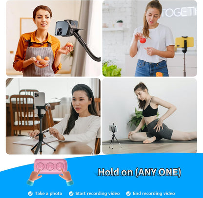 Fingertip Bluetooth Remote Control TIK TOK Wireless Page Turner TYUOBOX Camera Remote Shutter Selfie Button Controller with Charging Case for iPhone Android Ipad Cell Phone (Pink1)