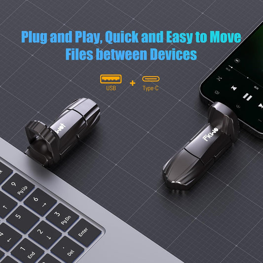 External SSD USB Flash Drive 1TB, Up to 550MB/s 2-in-1 Type C+ USB A USB3.2 Gen2 Solid State Thumb Drive SSD Stick for iPhone 15/16/Android/Windows/Mac/PC/Laptops