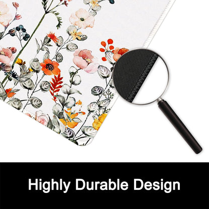 ITNRSIIET Mouse Pad with Stitched Edge Premium Textured Smooth Precise Operation Waterproof Washable Non-Slip Rubber Base Desktop Protection Mat, 10.2×8.3×0.12 inches, Wildflowers