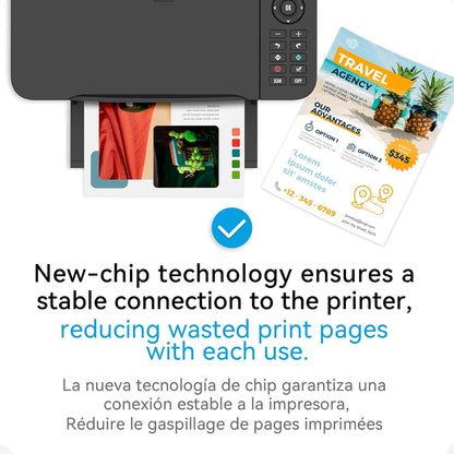 62XL Ink Cartridge Combo Pack Compatible for HP Ink 62 Black Color Compatible for Envy 7640 7645 5660 5665 5642 5540 OfficeJet 8045 8040 5746 5745 250 200 Printer