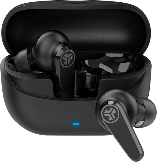 JLab Go Pods ANC True Wireless Bluetooth Earbuds & Charging Case, Hybrid Active Noise canceling + Be Aware for Safe Listening, 26+ Hours Total Playtime, Clear Calls, Custom Sound via App, Black