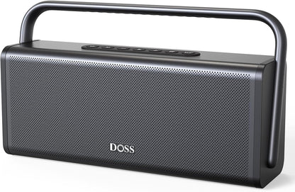DOSS SoundBox XL Pro Bluetooth Speaker with 50W Powerful Stereo Sound, Extra Bass,16H Playtime, Integrated Metal Body, Aluminum Alloy Handle, Portable for Home, Office, Backyard, Camping