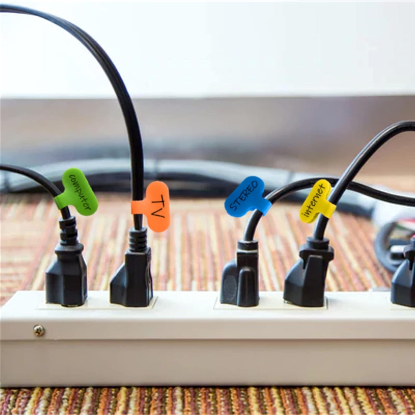 Mr-Label – Write on Cable Labels– Upgraded Clearer Writing Cord Tags- Cable Ties for Classify&Identification–Wire Cables for Cable Management|Organization | Electronics Computers-40Pcs(8 Colors)