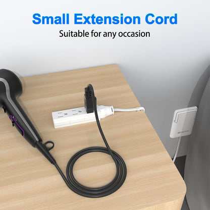 6FT Ultra Flat Plug Extension Cord with 3 Outlets, Ultra-Thin Outlet Cover Power Bar, Universal Size Flat Plug Power Strip, Child & Pet Safe, 1625W