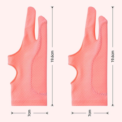 Drawing Glove Right Left Hand [Pink 2Pack] Palm Rejection Glove for iPad Surface Tablet,Graphic Tablet, Graphics Monitor Digital Art Sketching, Inking, Coloring Two Finger Artist Gloves