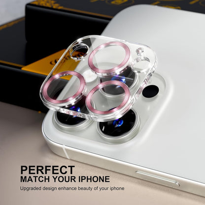 beuxece for 6 Pack iPhone 16 Pro/iPhone 16 Pro Max Camera Lens Protector [Drop Protection] [Case Friendly] [Easy Installation] 9H Tempered Glass Camera Screen Protector Cover, CD Pink