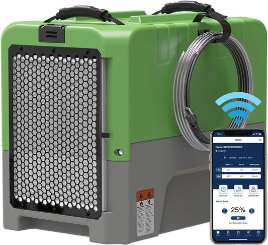 ALORAIR Smart WiFi LGR Commercial Dehumidifier 180 PPD (Saturation) with Hose, Industrial Dehumidifier with Pump, 5 Years Limited Warranty, cETL Listed, 85 PPD at AHAM, Flood Repair, Green