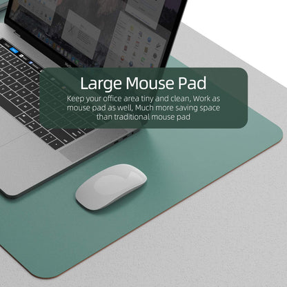 YSAGi Desk Pad, Desk Mat, 31.5" x 15.7" Dual-Sided Laptop Desk Pad Protector, Large Leather Desk Blotter for Keyboard and Mouse, Waterproof Desk Writing Pad for Office(Pistachio Green + Green Blue)