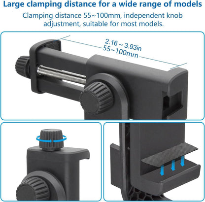 Suptig Phone Holder for Tripod, Action Camera Tripod Mount Adapter Compatible for iPhone, Gopro, DJI Action, Insta 360, Akaso, Mic, LED Light Photography Accessories