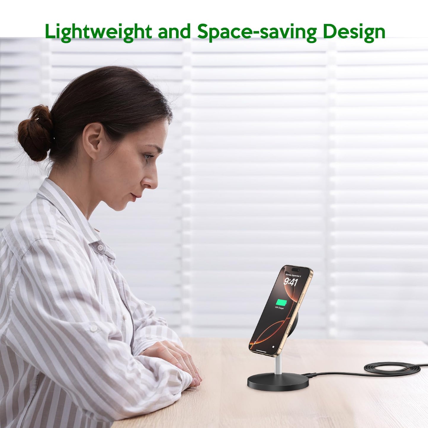 2Pack Magnetic Wireless Mag-Safe Charger Stand,Long 6FT USB C Cable + USB C Charge Block + 15W Apple Magsafe Wireless Station/Pad Fast Charging for iPhone 16 Pro/16 Plus/16 Pro Max/15/14/13/12/AirPods