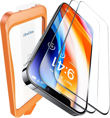 UltraGlass UNBREAK TOP 9H+ Glass for iPhone 13/13 Pro Screen Protector [12FT Military Grade Shatterproof] Screen Protector 13/13 Pro Tempered Glass [Longest Durable & Full Edge Coverage], 2 Pack